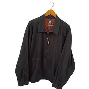 Men's Chaps Ralph Lauren XL Navy Harrington Jacket Windbreaker Gingham Preppy